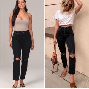 A&F • Ultra High Rise Straight Ankle Jean